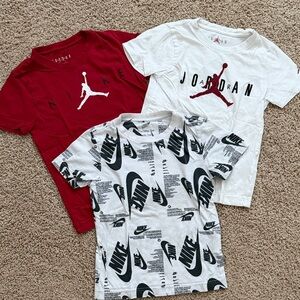 Nike Kids Short Sleeve Tees - Red, White, and Black Designs
